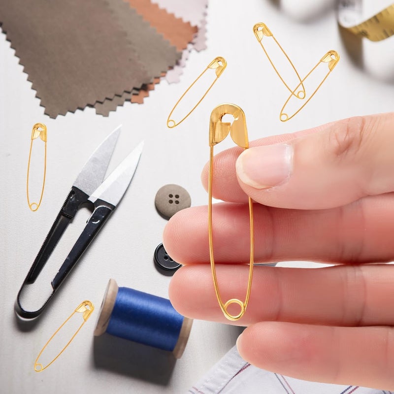 WQKING 80 PCS Large Safety Pins, Gold Safety Pins Bulk for Sewing and Clothes(56mm) - Image 5